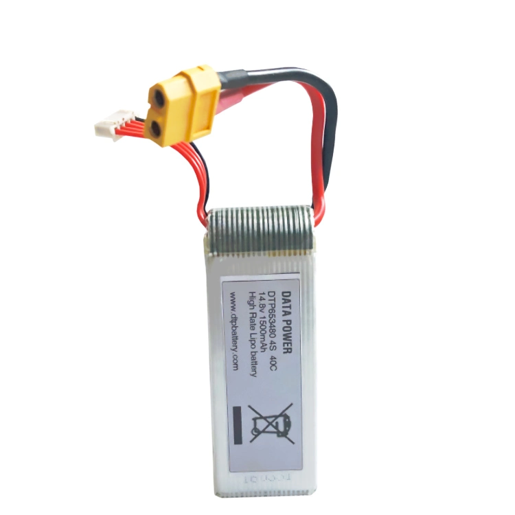 14.8V Drone Power Module 1500mAh 40c Drone Bateria de Lítio Dtp 653480-4s 1