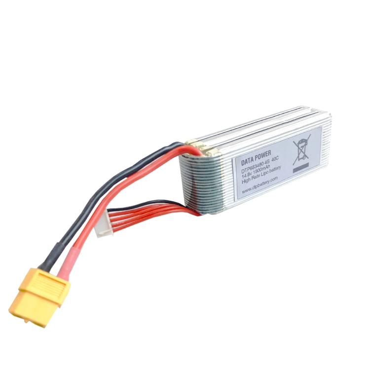 14.8V Drone Power Module 1500mAh 40c Drone Bateria de Lítio Dtp 653480-4s 2
