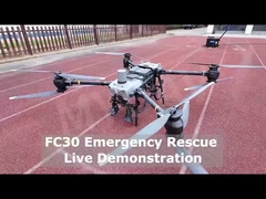 Demonstração ao vivo do MYUAV FC30 de resgate de emergência