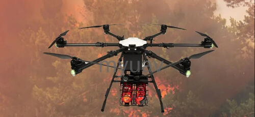 últimas notícias da empresa sobre MYUAV UAV sistema de emergência de incêndio UAV + caminhão de bombeiros programa de ligação de combate a incêndios em edifícios altos urbanos