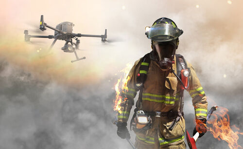 últimas notícias da empresa sobre Drone de vigilância de incêndio a motor ligado