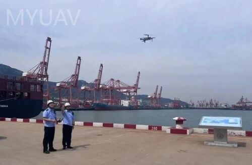 últimas notícias da empresa sobre A inspecção aérea do MYUAV ajuda a melhorar a qualidade e a eficiência da aplicação da lei de tráfego no porto de Lianyungang