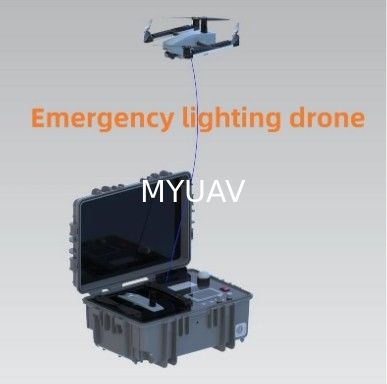 Iluminação MYUAV Drone por cabo Tether Fornecimento de energia continuamente 24 horas para iluminação de emergência