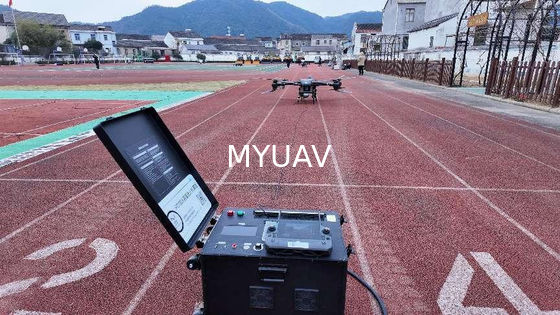 A fonte de alimentação ligada permite um voo contínuo de 24 horas por drone ligado pelo MYUAV